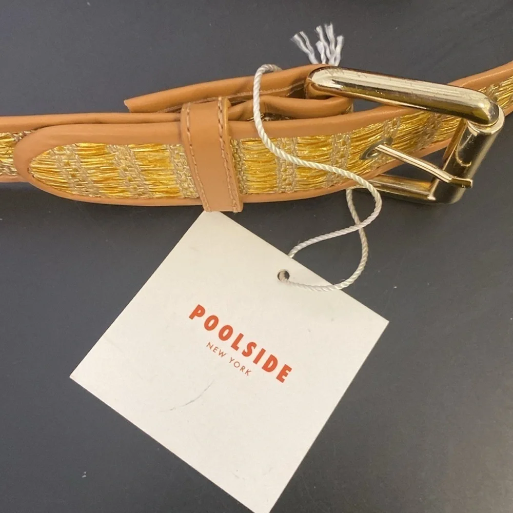 POOLSIDE Metallic Raffia Belt Bag brand new with tags